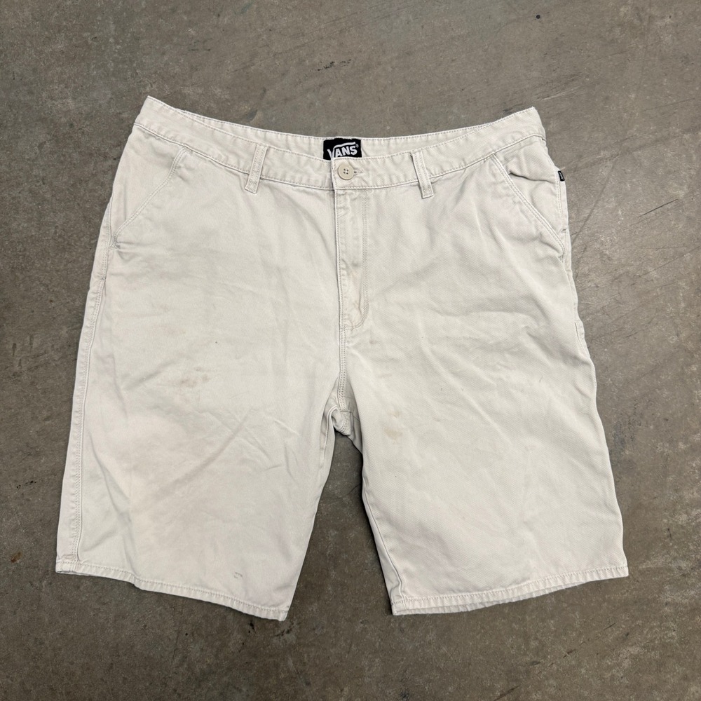Vans Mens Chino‎ Shorts Size 38 Beige Stone Cotton Twill Skate Casual Workwear
